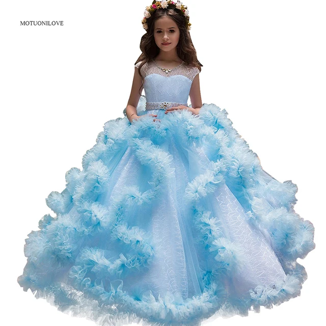 $US $76.50 Flower Girl Dresses Ball Gowns Floor Length Princess Elegant Wedding Pageant Dress Girls Party Dress Kids Birthday Clothing 2-13