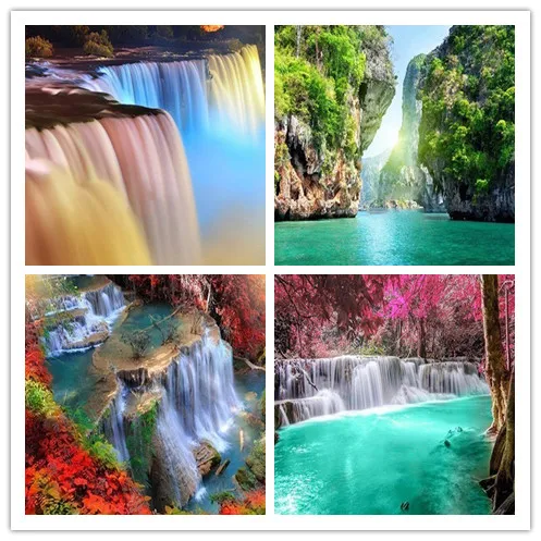 

Full Square/round Diamond Painting 5d Landscape Art Crafts Sewing Waterfall Diamond Embroidery Diamond Scenery Home Decoration