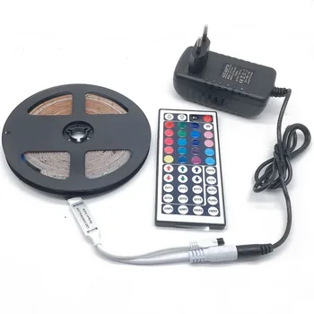 

LED Strip Light RGB 5050 SMD 2835 Flexible Ribbon fita led light strip RGB 5M 10M 15M Tape Diode DC 12V+ Remote Control +Adapter