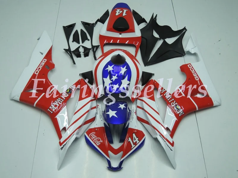 Набор впрыскивателей Мотоцикл Обтекатели Наборы подходит для Honda CBR600RR F5 07 08 2007 2008 обтекатель комплект чистый черный, белый цвет