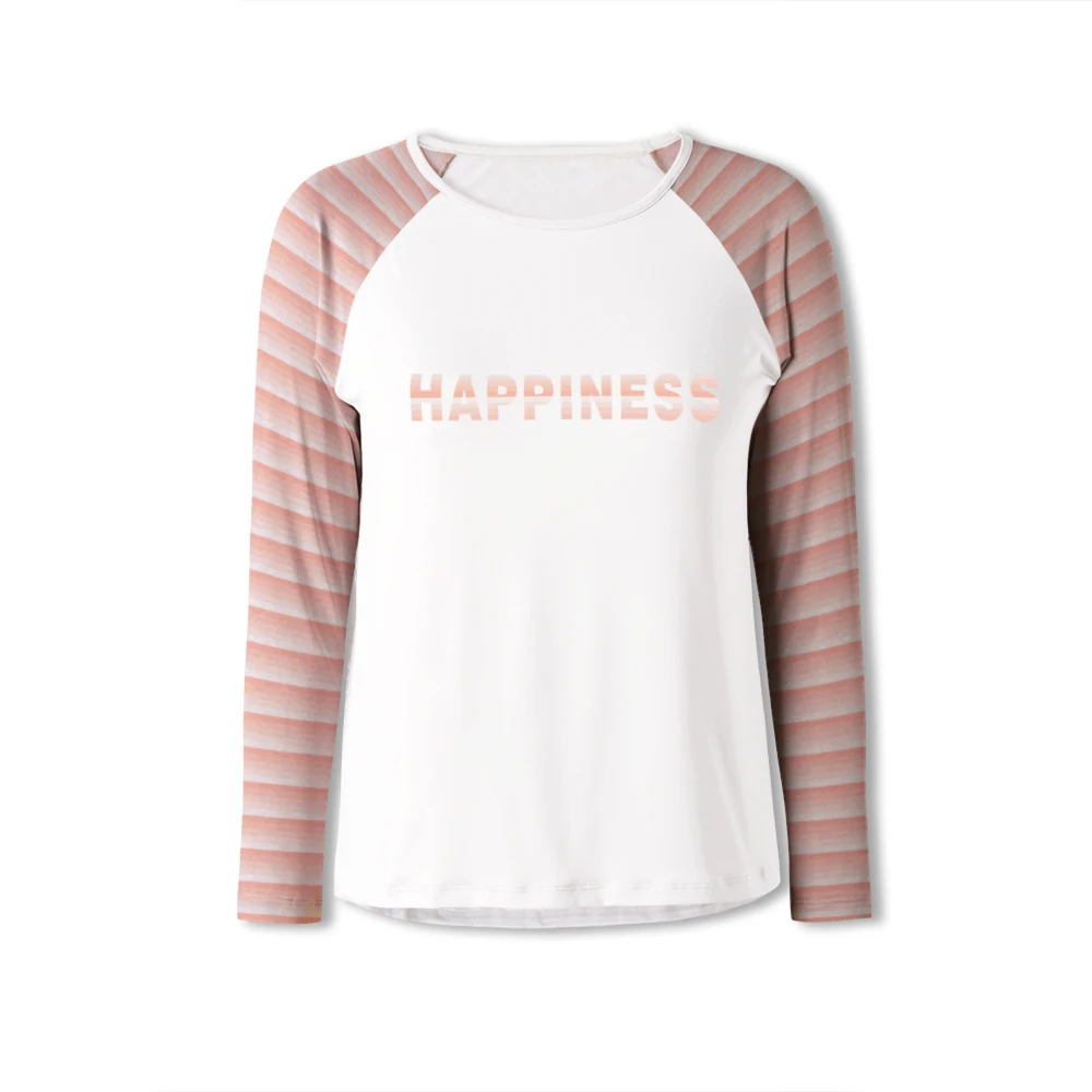

Neatie Kiddie Spring Autumn Women Home Long Sleeve Nightwear Clothes Night Sleep Tops T-shirt Stripe Letter Print Female Shirt