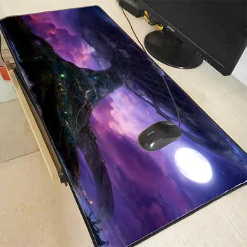 

Tree Art Purple Large Mouse Pad Gaming Waterproof Mousepad Anti-slip Natural Rubber Gaming Mouse Mat with Locking Edge