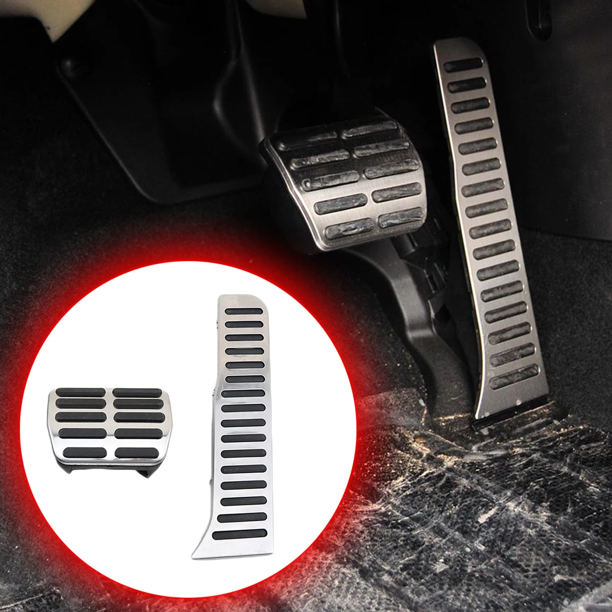 Nonskip At Pad Foot Pad Gas Oil Fuel Brake Pedal Cover Part Trim Fit