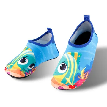 Large fish Kids Quick-Dry Water Shoes Cartoon Printed Baby Shoes Car Dinosaur Girls Boys Moccasins Barefoot Aqua Socks For Beach Pool - Цвет: Large fish