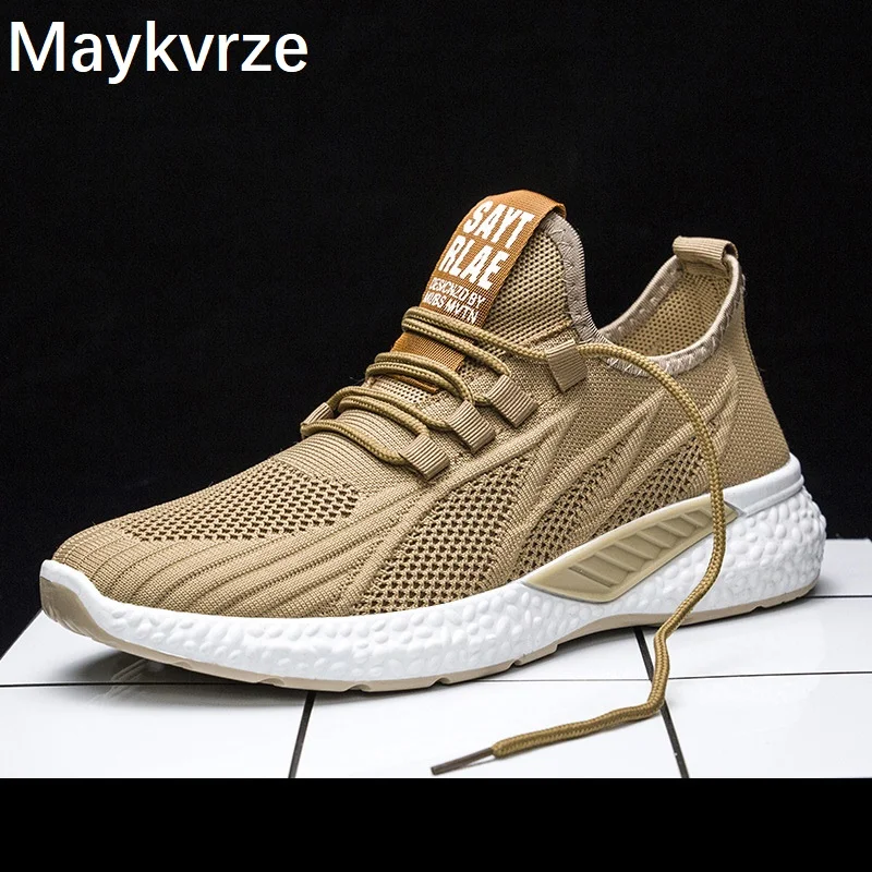 

2020 new flying woven breathable shoes Couple sneakers men tide casual shoes