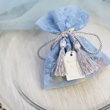 100 шт уникальная белая розовая синяя кружевная Подставка под шоколад вечерние упаковки на заказ сладкий подарок в сумочке сумки Свадебные sn1982