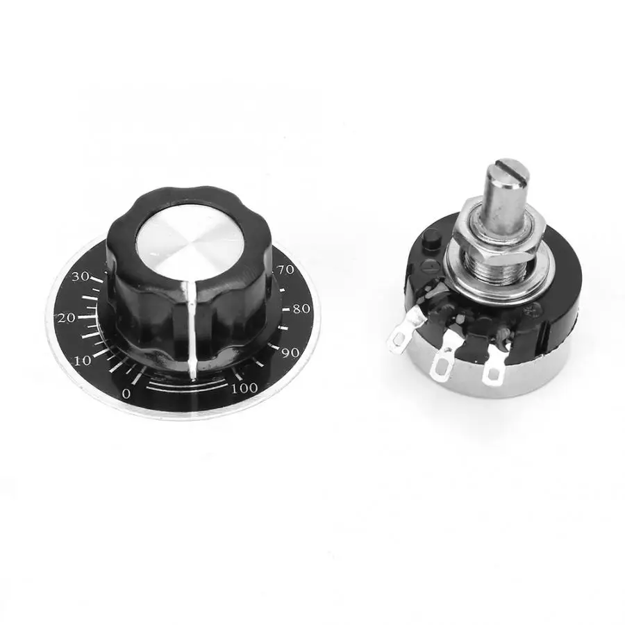RV24YN20S Potentiometer Knob Scale Set Carbon Film Potentiometer+ Dial Scale Plate+ Knob 1K Potentiometer