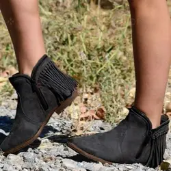 LOOZYKIT/Новинка 2019 года; пикантные женские ботинки на молнии с бахромой; повседневная обувь на платформе; Женские ботинки в западном стиле на