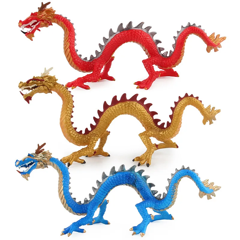 

New Style Model Oriental Dragon Model Red And Blue Two-color Chinese Dragon Decoration CHILDREN'S Toy Model