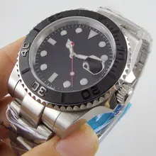 

40mm Black Sterile Dial Sapphire Glass Date Luminous Glass Case Back NH35A Miyota 8215 Automatic Movement Men's Watch