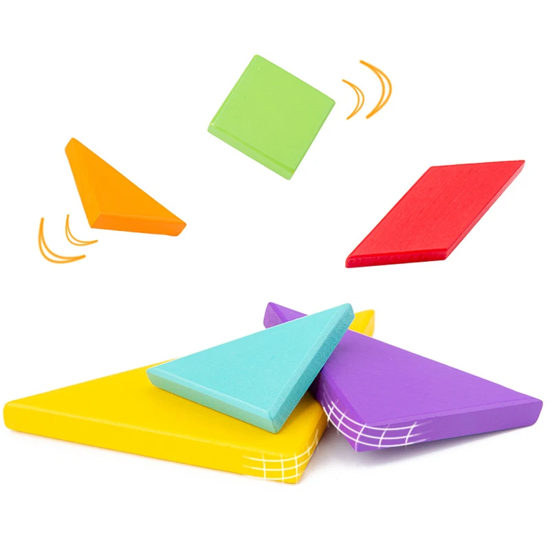 

Детский Хлопушка Монтессори обучающая игрушка Деревянный 3D пазл бук танграмматическая головоломка для обучения интеллекту обучающая игрушка