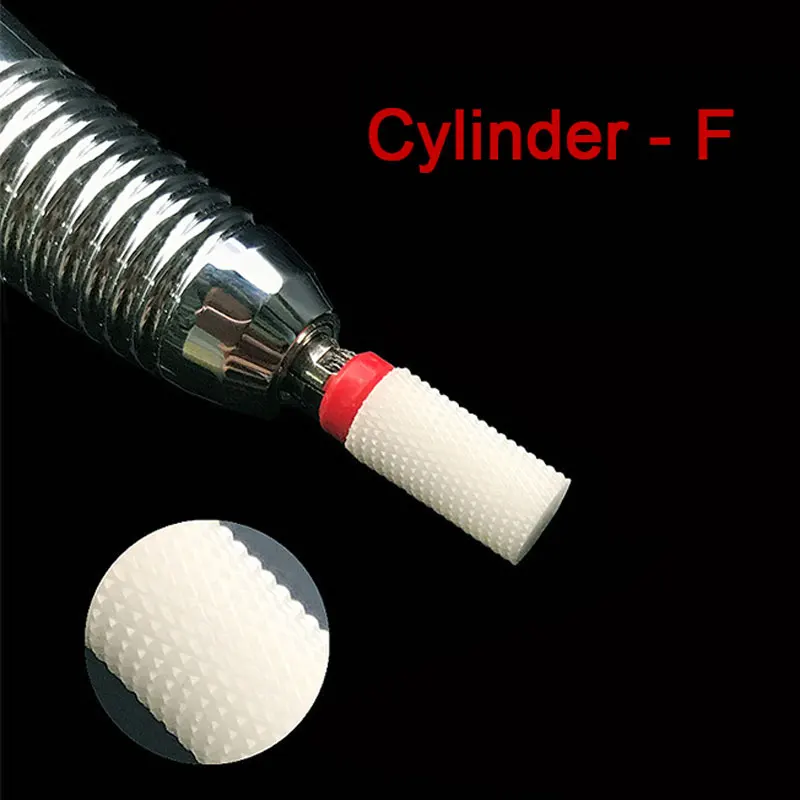Cylinder F SIMINAIL керамический сверло для ногтей для электрического маникюра и педикюра 3/32 набор сверл для ногтей Средний Керамический Резак для ногтей - Цвет: Cylinder F