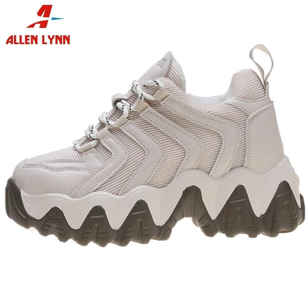 

ALLEN New On Sale Ladies Spring Autumn Casual Shoes Woman Fashion Patchwork Lace Up Flats Women Flat Platform Sneakers