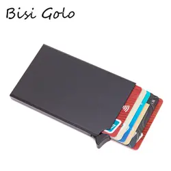 BISI GORO RFID Противоугонный Умный кошелек Тонкий футляр для удостоверения личности унисекс автоматически твердый металлический банк