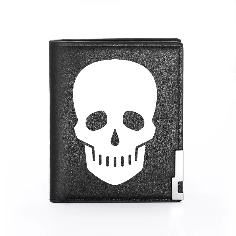 

Men Wallet Leather Punk Skull Cover Printing Billfold Slim Credit Card/ID Holders Inserts Money Bag Male Pocket Short Purses