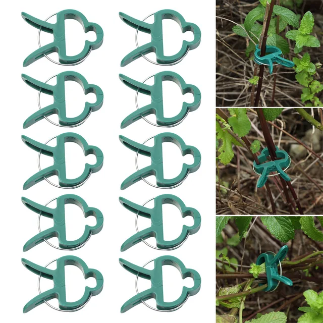 20 Pcs Műanyag Növényi Klipek Cukornád Tartó Rugós Szorító Állvány Rögzítőelem Paradicsom Nyakkendő Virágok Orchidea Meredő Palánták Szerszám