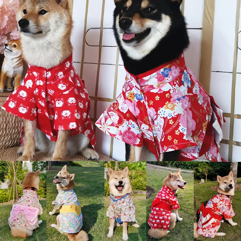 Dog Clothes Japanese Kimono for Dog Costumes Dog Sets Shiba Inu