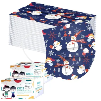 

10/15/25/50/100PCS Disposable Non-woven Face Mask Fashion Christmas Children Print Design Mask Disposable Mouth Mask Masque