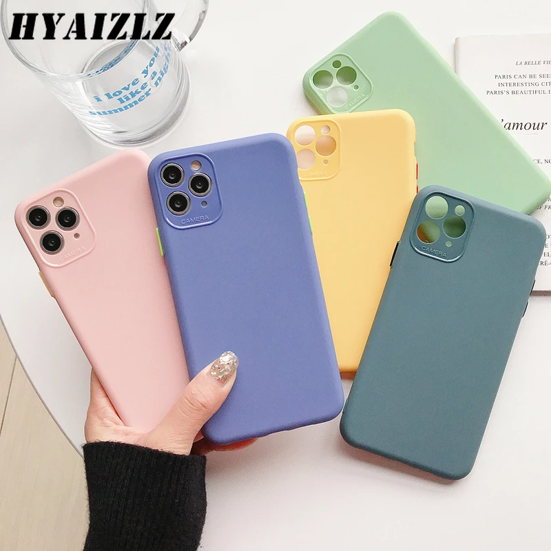 

Camera Protection Phone Case for iPhone 11 Pro XR XS MAX 7 8 6 Plus Ultra-Thin Candy Color Capa Soft TPU Shockproof Back Cover