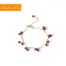 Натуральный гранатовый браслет, медный материал, инкрустированный натуральный кристалл, ювелирное изделие золотого цвета, модные браслеты, Модные женские ювелирные изделия, подарок