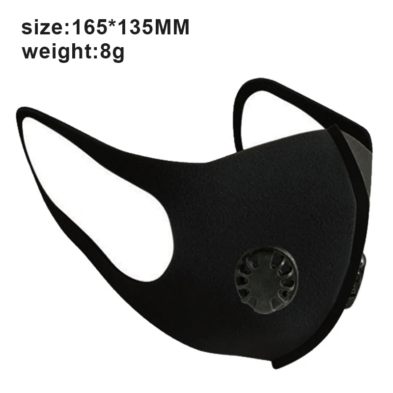 

Reusable Cycling Mask Double Breathing Valves Mouth Masks Comfortable fog Dustproof Sponge Mask for Women Men VDX9