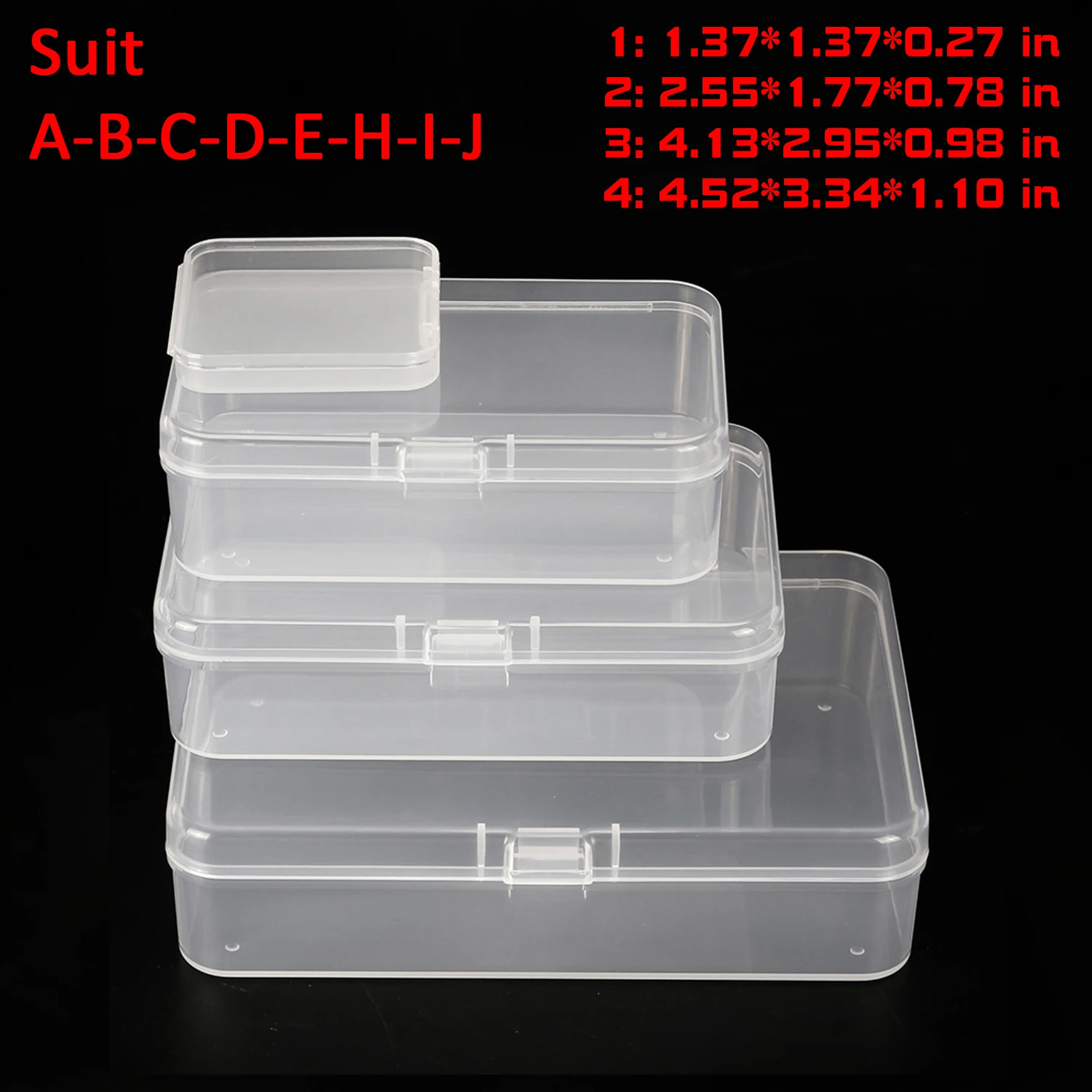 Fule 5 Pcs Clear Plastic Storage Containers Small Rectangle Bead Storage Box  Case with Hinged Lid for ID Card, Business Card, Jewelry, Pills, and Other  Small Items 