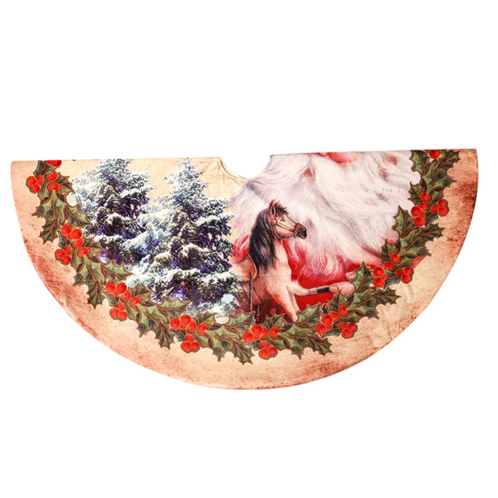

120cm Christmas Tree Skirt Holiday Tree Ornaments Non-woven + flannelette Tree Decoration for Christmas Tree Skirts