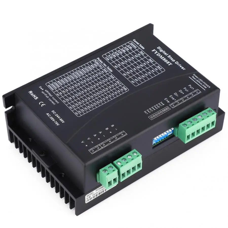 Драйвер шагового двигателя Nema 17 23 34 42 2 фазы DC 24-80V AC 20-70V 2,4-7.8A
