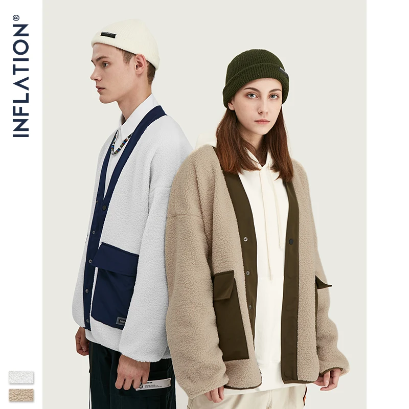 INFLATION Polar Fleece Men Winter Jacket Thick Men Coat 2020 Street Loose Fit Polar Fleece Men Jacket chaqueta hombre 9737W INFLATION Polar Fleece Men Winter Jacket Thick Men Coat 2020 Street Loose Fit Polar Fleece Men Jacket chaqueta hombre 9737W