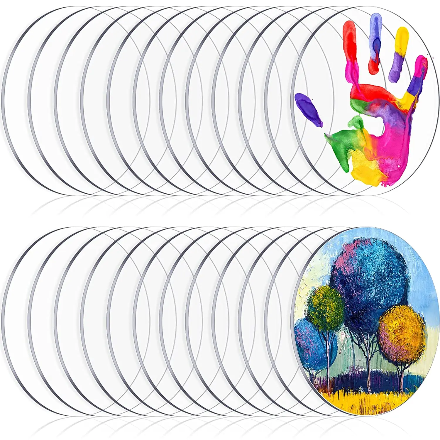 Feuille acrylique ronde transparente pour enfants, disque en