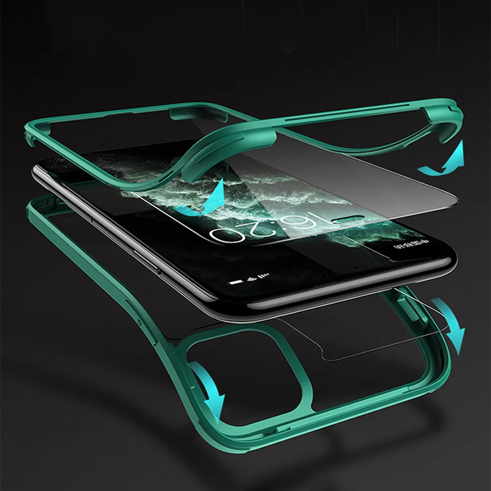 BFOLLOW 360 Полный Чехол Мягкий силиконовый чехол для iPhone X XR XS Max 11 Pro Max двухслойный прозрачный защитный чехол из закаленного стекла