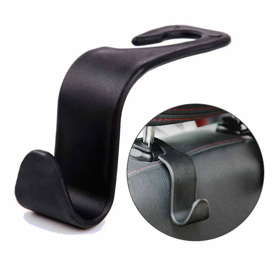 Ganchos De Almacenamiento Para Coche - 2 Ganchos Dobles Para Reposacabezas, Cuero Universal