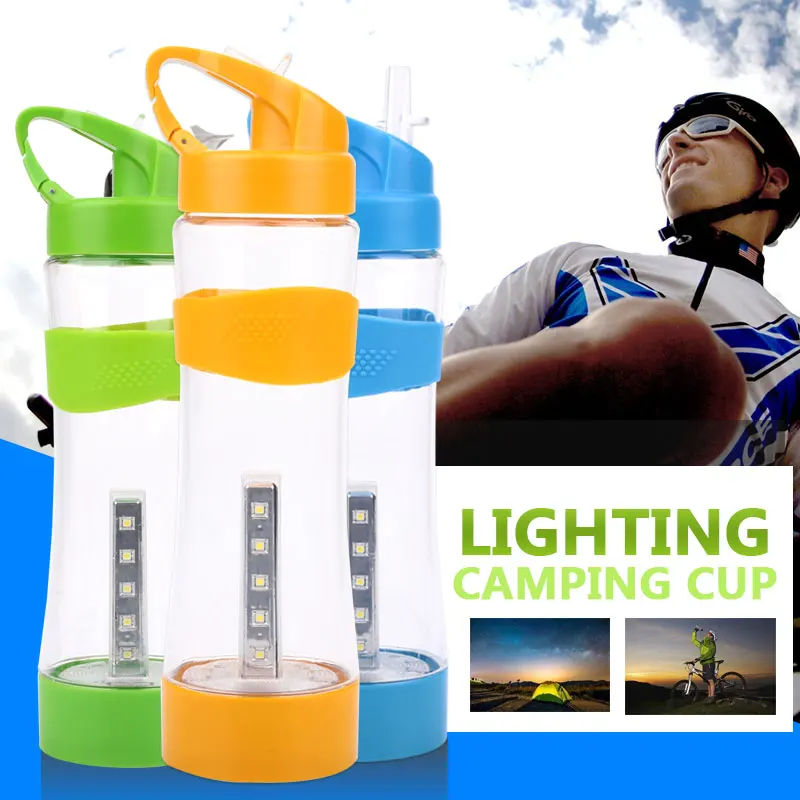 

Portable Outdoor Security Lamp Water Bottle Lantern Camping Flashlight Floodlight Lighting Hiking PP 1200mA Sports Cup