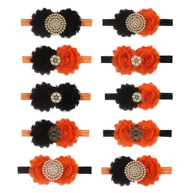 1pcs Newborn Girl Cute Sticky Beads Flower Headband Soft Elastic Halloween Decoration Gift Kids Headwear | Мать и ребенок