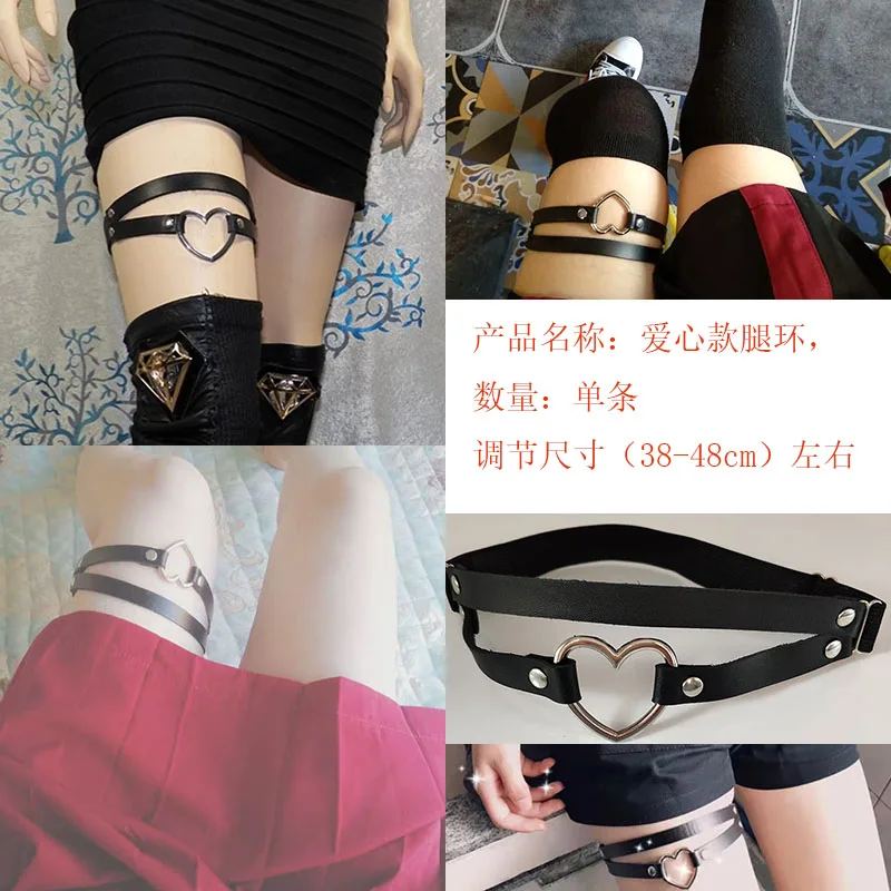 CRL606 single Голова котенка кожаные ноги животных цепи сексуальные Панк Любовь ноги подвязки Носок Жгут Регулируемый Связывание косплей готический ноги кольцо ножной браслет - Окраска металла: CRL606 single