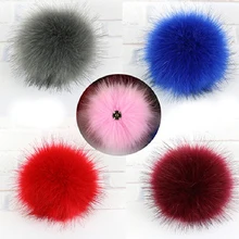 Pompon en fourrure pour femmes, accessoires de bricolage, chapeau, vêtements, gants, capuchon, bouton dissimulé, doux, fait à la main, 1 pièce 