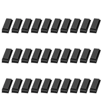

30 pcs. Cable Clips Cable Clamps Black, Desk Cable Holder Self - adhesive & Cable Hinges Cable Management Charging Cable Managem