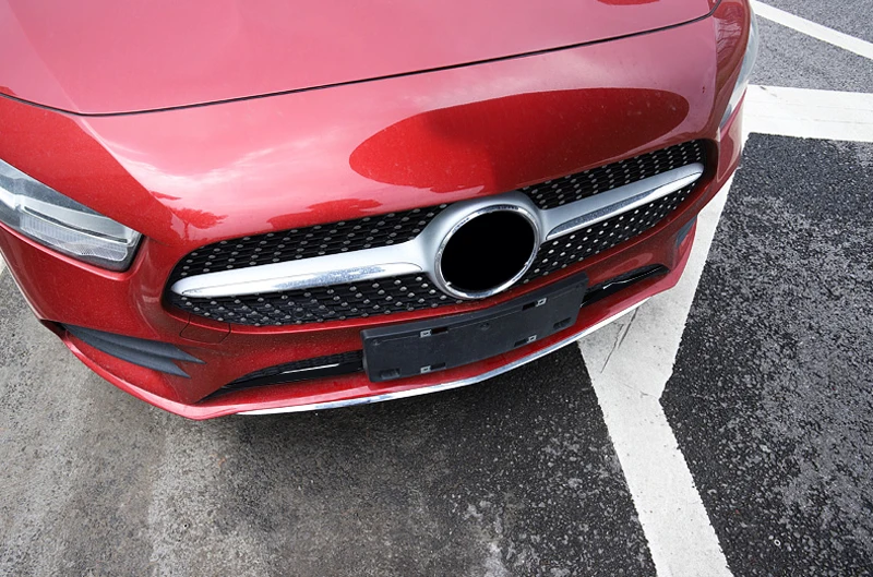 

Fit for Mercedes Benz A Class W177 V177 AMG Line 2019 2020 Car Chrome Front Bottom Bumper Lid Cover Strips 1pcs Auto Accessory