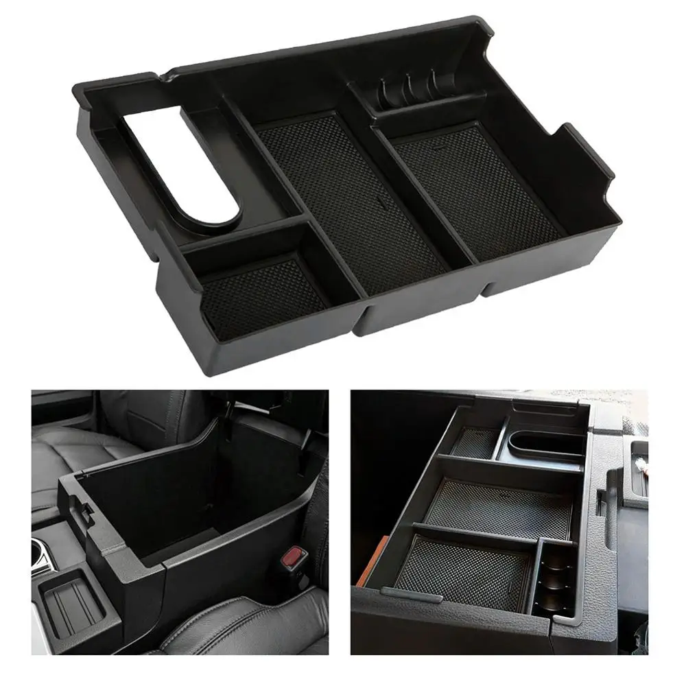 ABS Frosted Storage Box for Toyota Tundra- Center Console Armrest Insert Tray Organizer Auto Interior Accessories