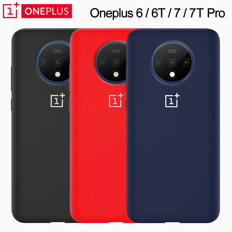 Oneplus 7T Pro Caso di Modo Originale di Silicone Liquido Custodia Morbida OnePlus 7 7T Pro 6 6T Caso protezione completa di Un Più di 6t Back Cover