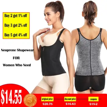 

Neoprene Sweat Vest Corset Body Shaper Slim Shapewear Tummy Control Waist Trainer Weight Loss Bodysuit Belt Women Workout Tops