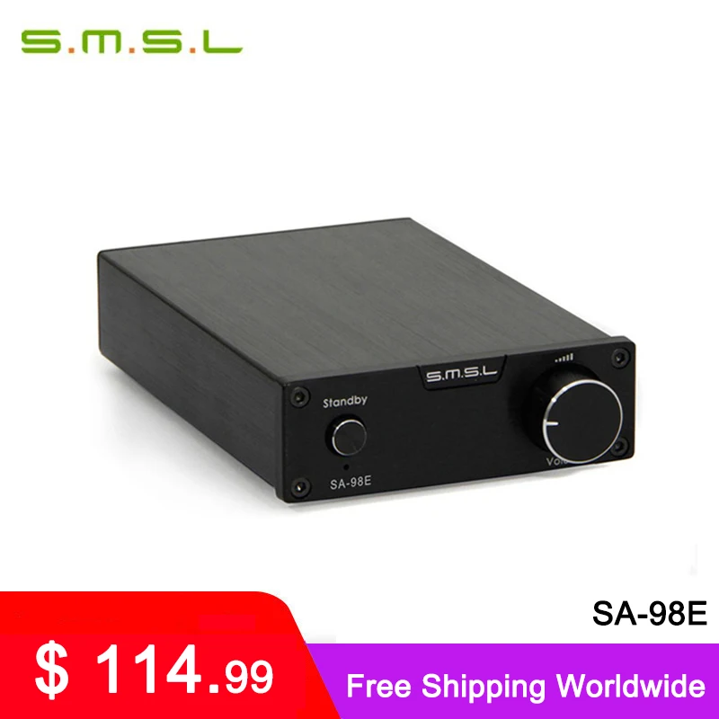 Smsl SA-98E-ハイパワーhifiデジタルアンプ,160w x 2,36v/5aアダプター