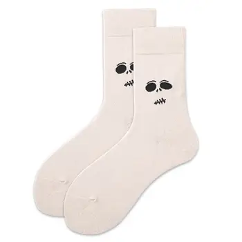 

2020 New Women Men Combed Cotton Crew Sock Cartoon Halloween Nightmare Evil Print Hosiery