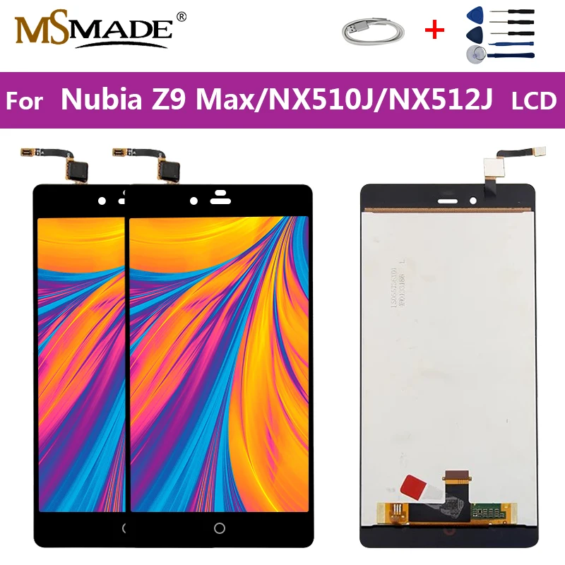 

5.5"AAA Quality For ZTE Nubia Z9 Max LCD NX510J NX512J NX518J LCD Display Touch Screen Digitizer Replacement Parts With Frame