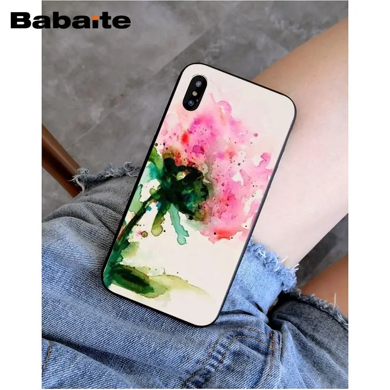 Watercolor flower Dandelion Lotus Lavender