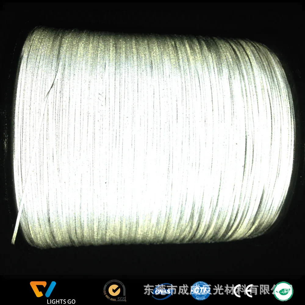 

Dongguan Manufacturers for High Grade 0.25 ~ 3MM Wide Highlight Reflective Yarn Rope for Knitted with Double-Sided Reflective Fa