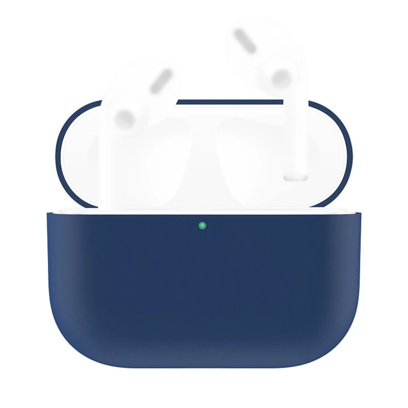 Beautiful solid color earphone case For AirPods Pro 2019 Wireless Charging Case Silicone Protective Cover Skin 1102#B
