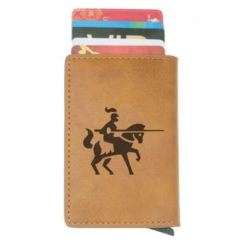 

Knight Templar cavalry Rfid Card Holder Men Women Wallets Short Purse Leather Slim Wallets Mini Wallet Gifts