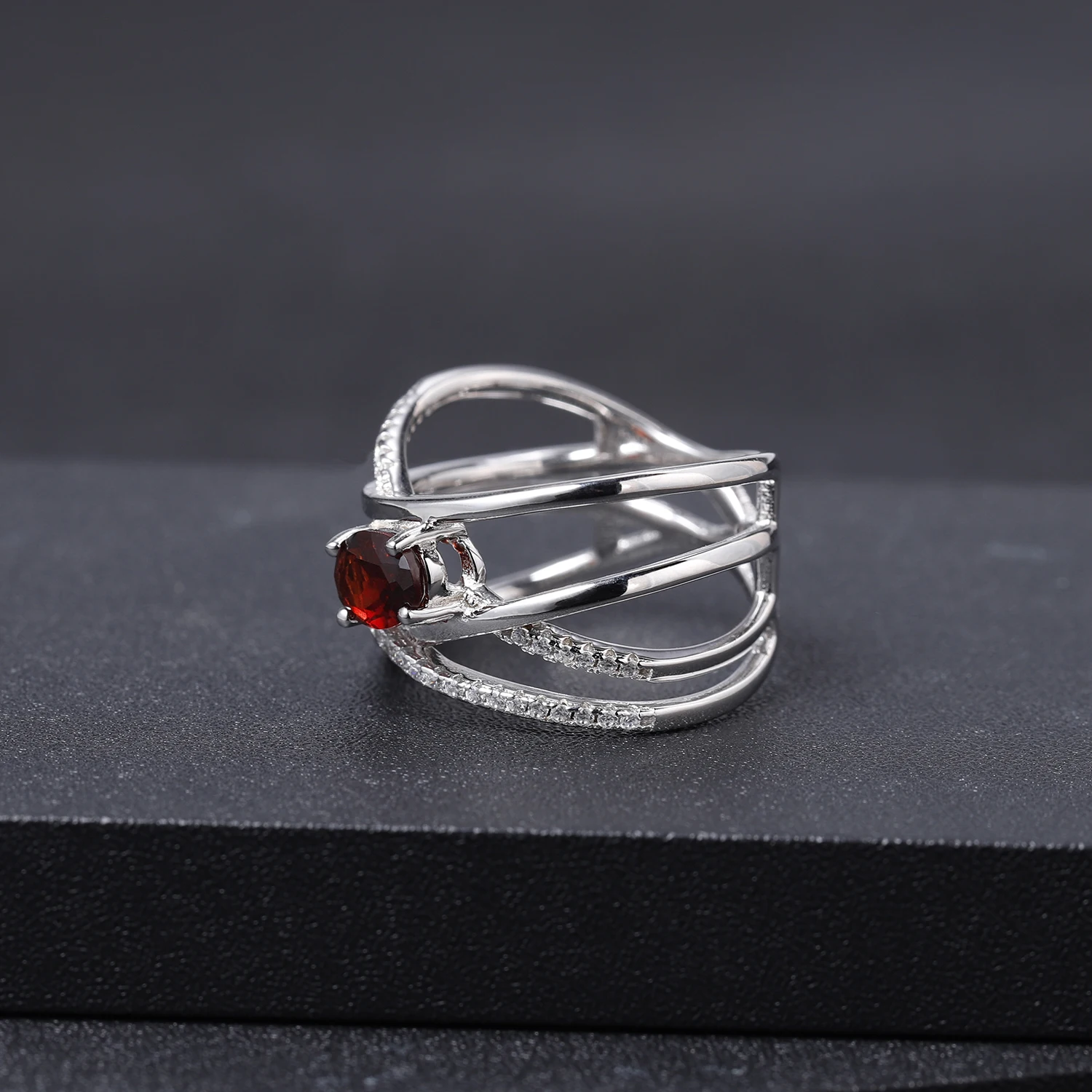 GEM'S BALLET, классическое овальное кольцо с натуральным красным гранатом, 0.95Ct, 925 пробы Серебряное кольцо с крестом и драгоценным камнем для женщин, свадебное ювелирное изделие