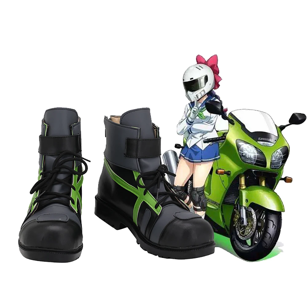 Фото Ботинки Ridingirls из аниме Raimu Kawasaki для косплея, серые кожаные ботинки, изготовленные на заказ, любого размера №1